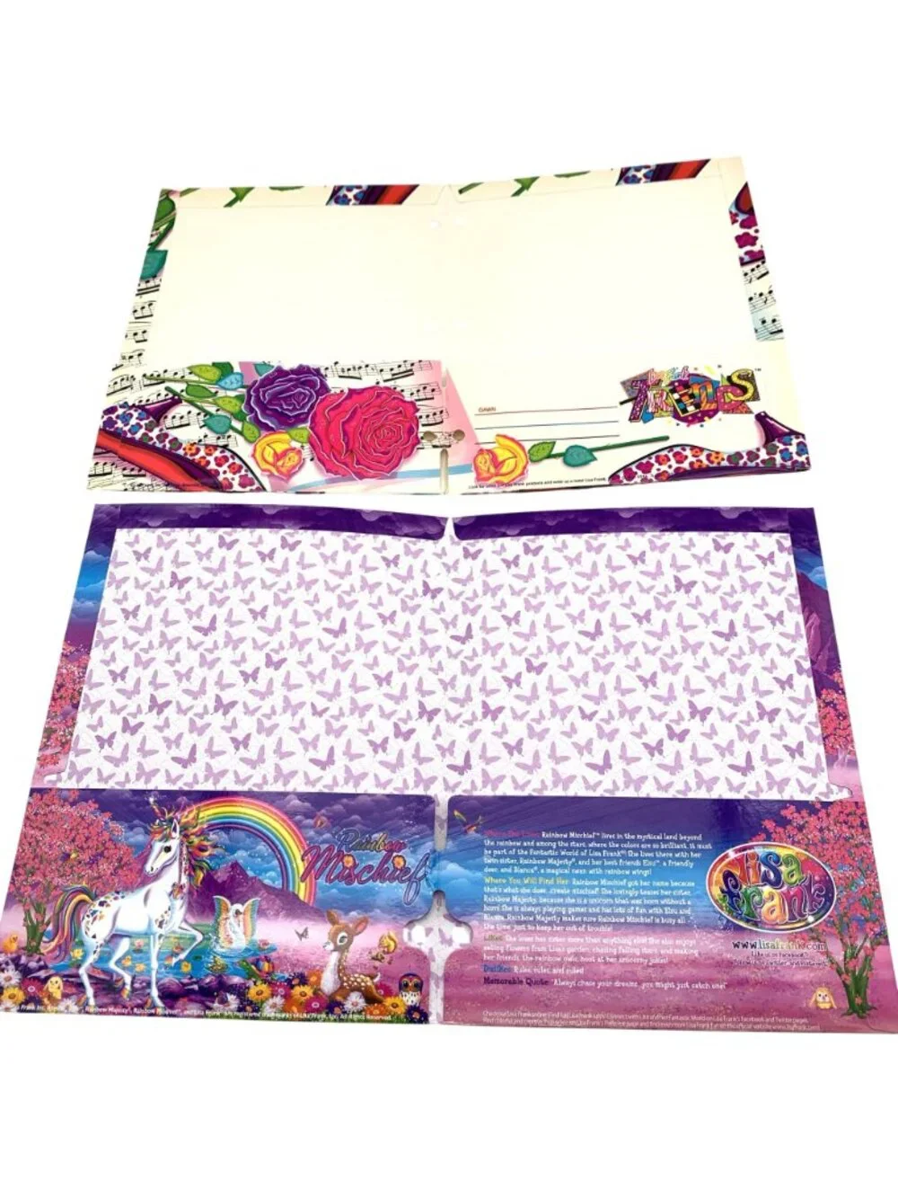 Lisa Frank Pocket Folders Leopard Unicorn Polar Bear 2014 Vintage 90s Roses READ